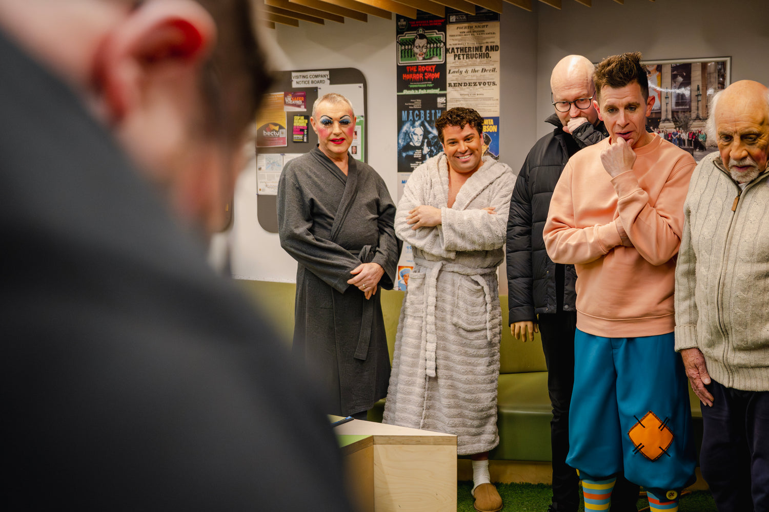 Group of people in the green room