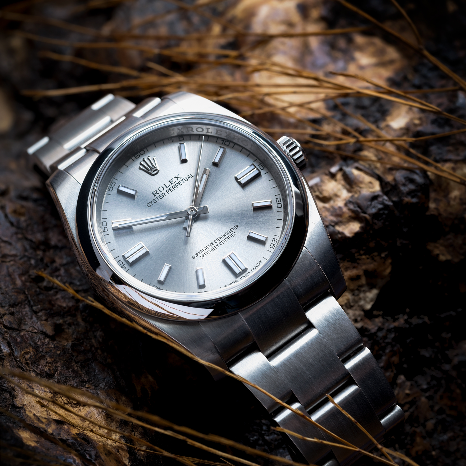 a rolex oyster in stainless steel