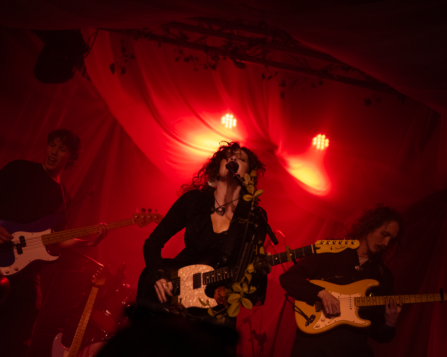 Heidi Curtis playing guitar at The Cluny in Newcastle