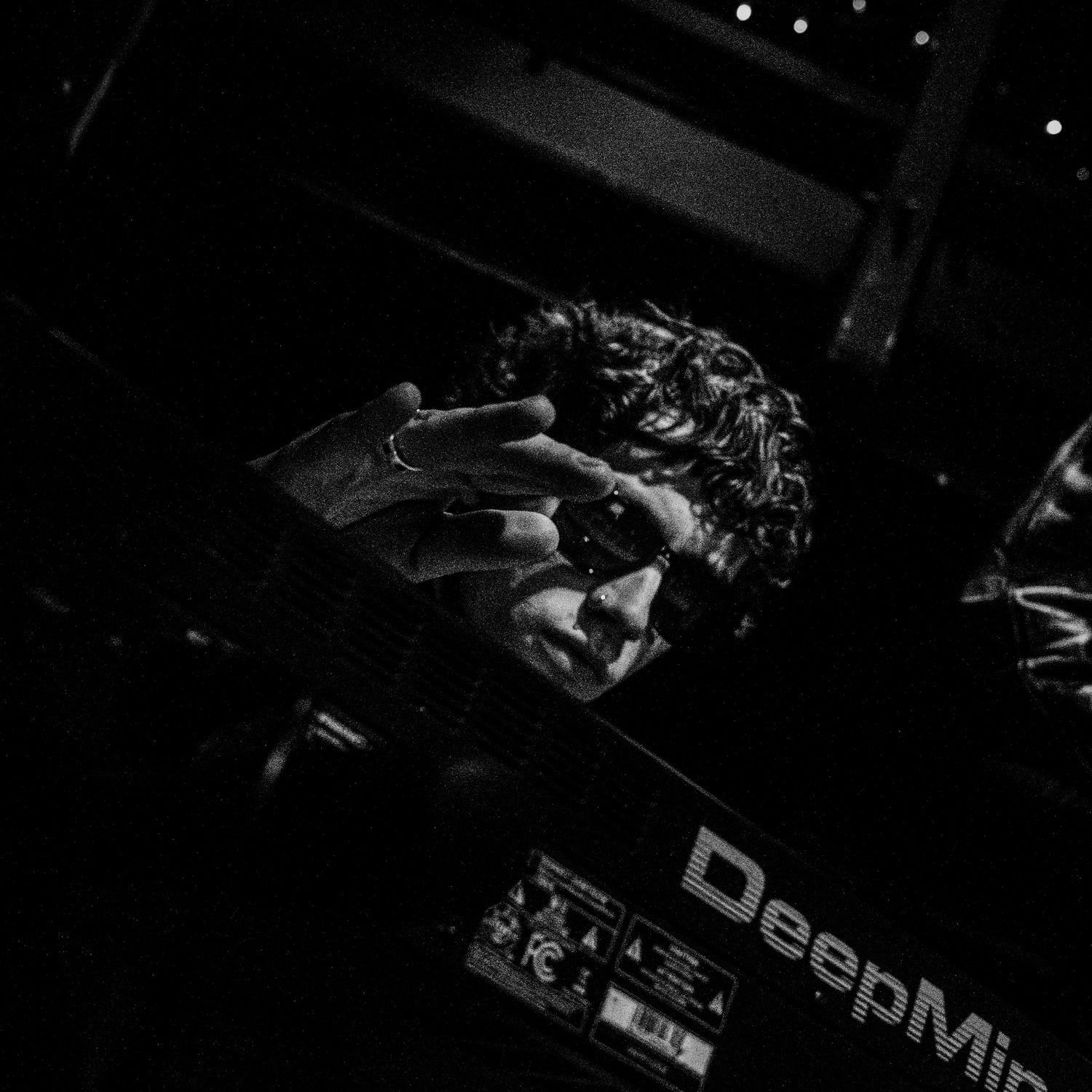 Esmeralda Road playing piano at The Cluny in Newcastle in black and white