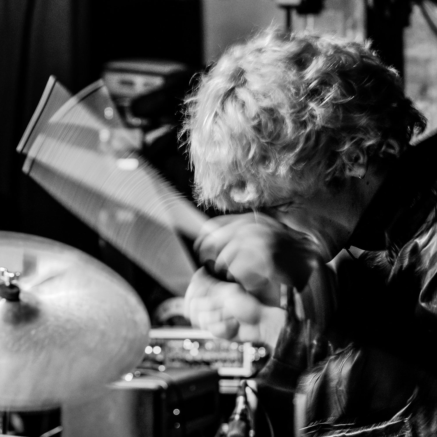 Aodhan Moran from Esmeralda Road playing drums at The Cluny in Newcastle