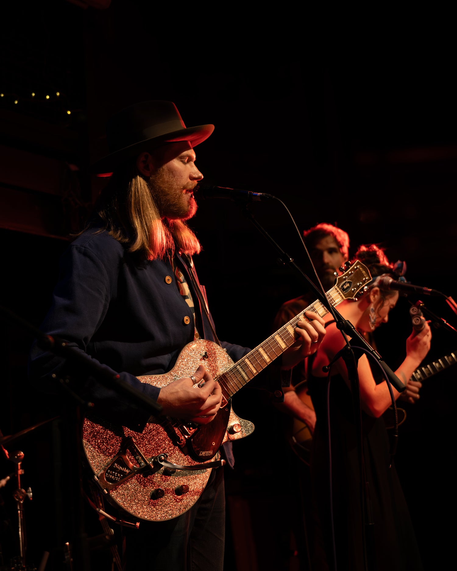Jarrod Dickenson on stage during North East live music performance